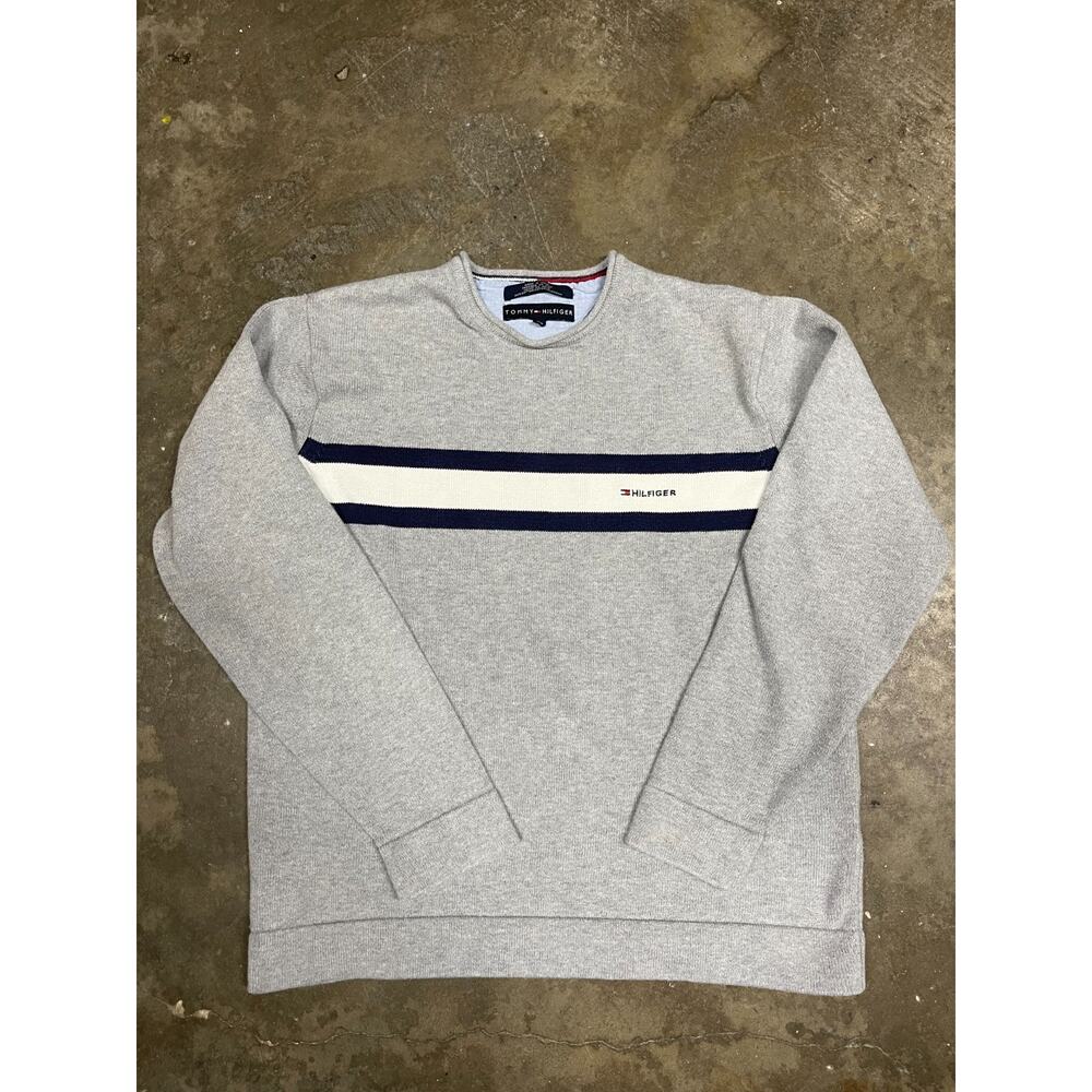Tommy Hilfiger Mens Gray Rolled Neck Long-Sleeved Pullover Sweater Size Medium